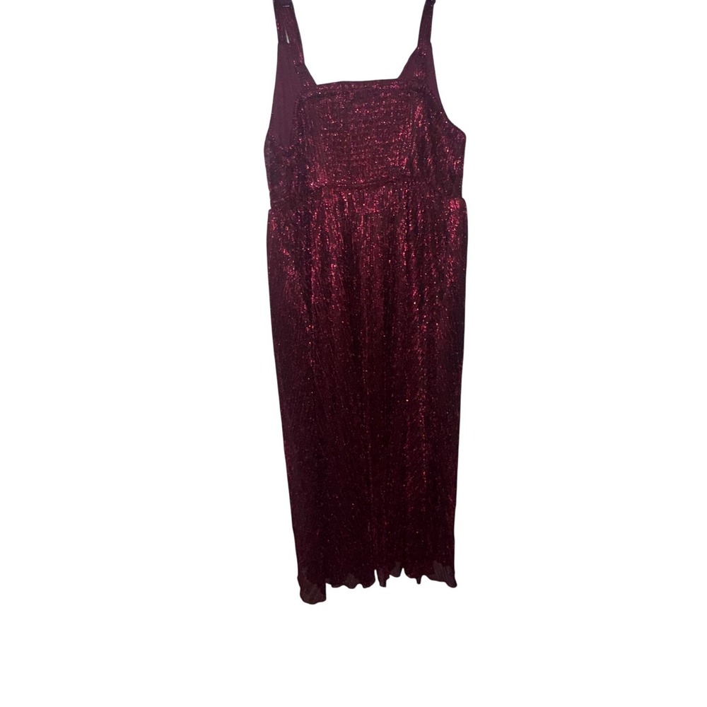 Torrid | new w/tags| tea length spaghetti strap burgundy dress | size 10 - Picture 13 of 15